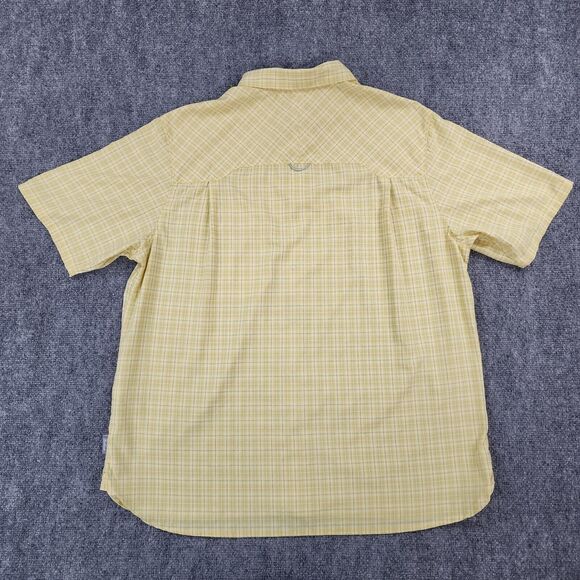 Woolrich Shirt Mens XL Yellow Plaid Seersucker Snap Front Button Hiking Pocket - Picture 4 of 16